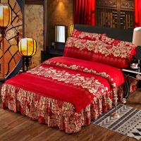 磨毛加厚四件套床单被套床裙款亲肤棉双人床上用品