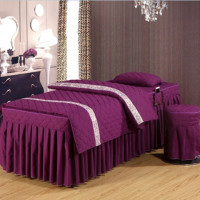 新款色四季通用美容床罩四件套按摩理疗推拿熏蒸美容美体床套