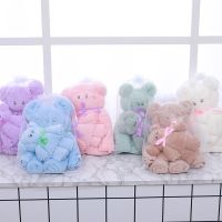 小熊创意珊瑚绒毛巾浴巾柔软吸水不掉色不掉毛 可礼盒