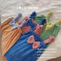 加大码心愿小姐糖果浴裙可穿浴巾女成人吊带浴衣珊瑚绒强力吸水柔