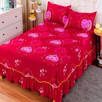 不褪色不缩水韩版加大床裙床罩花边床罩单件席梦思保护套