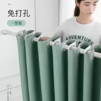 免打孔窗帘成品遮光送加厚伸缩杆客厅卧室隔断便携安装
