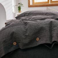 日式棉亲肤水洗棉提花纽扣裸睡四件套四季通用网红民宿床上用品