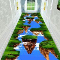 山水5d高清印染印花地毯走廊卧室玄关入户门可剪裁地毯厨卫防滑垫