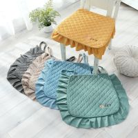 新品加厚椅子坐垫餐椅垫硅胶防滑带绑带餐厅饭店家用条绒椅垫