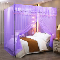 蚊帐家用单开门公主风1.0m1.2m单人1.5m1.8m双人加密支架加厚