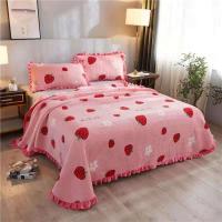 水晶绒床单牛奶绒床盖单件炕毯榻榻米床罩炕垫冬季毛毯双