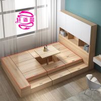现代实木储物踏踏米床衣柜一体日式小房间整体地台床箱榻榻米