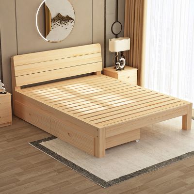 实木床1.8米简易床双人床成人主卧1.5米床架1.2米单人床1米学生床