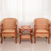 藤椅三件套五件套藤椅家用阳台休闲桌椅藤编藤椅子藤编靠背椅老人