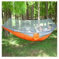 自动蚊帐防侧翻吊床降落伞布吊床尼丝纺吊床户外吊床绑带秋千吊椅