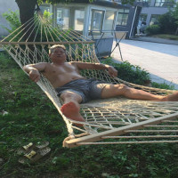 双人网状吊床户外成人儿童渔网式单人防侧翻木棍秋千透气棉绳吊床