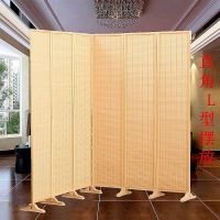 中式屏风隔断竹编实木樟子松简约现代折屏酒店卧室客厅座屏