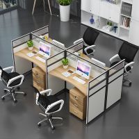 办公桌卡座职员办公桌屏风工位电脑桌椅组合四人位员工桌隔断卡位