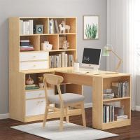 书桌学生学习桌做作业书桌书架组合多功能电脑桌台式家用写字桌子