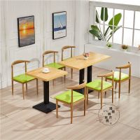 快餐桌椅 饭店食堂面馆麻辣烫汉堡奶茶米线小吃桌椅组合 餐饮桌椅