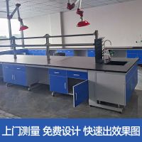 迈锐斯实验室实验台通风柜工作桌全钢化验操作台钢木中央台试剂柜