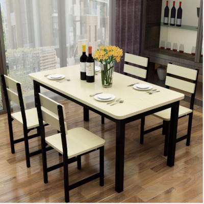 餐桌椅组合家用吃饭桌子小户型产方形快餐桌椅饭店小吃组合