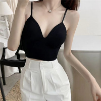 Bodibra性感冰丝女均码吊带抹胸无痕深V领带杯垫辣妹夏季裹胸背心