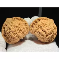 浪人寻核麒麟纹官帽43mm文玩核桃大官帽 白狮子 南疆石 磨盘 小众核桃 手盘核桃 麻核桃 野生核雕刻工艺品