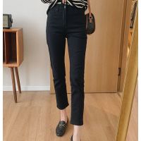 加绒直筒高腰牛仔裤女2021年秋冬新款显瘦百搭修身烟管裤子