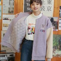 棒球服棉服外套女2021新款毛呢外套女学生韩版宽松加绒加厚外套女