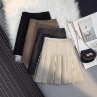 加厚毛呢百褶半身裙女秋冬新款显瘦高腰防走光小个a字黑色短裙子
