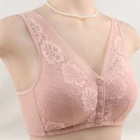 妈妈内衣无钢圈前扣背心式中老年文胸胸罩薄款聚拢透气大码