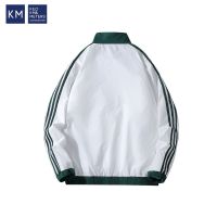 km男士秋冬新款休闲运动夹克韩版潮春装上衣秋季棒球外套男潮