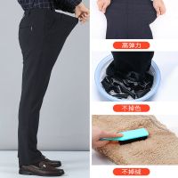 冬季羊羔绒男裤加绒加厚爸爸裤子中老年男士休闲保暖宽松棉裤外穿