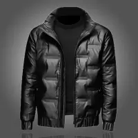 冬装加厚羽绒棉服男潮时尚立领亮面羽绒衣外套保暖短款夹克外套