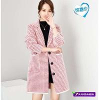 仿水貂绒2021宽松外套女上衣西装领开衫针织秋冬季中长款大衣韩版