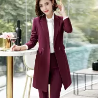 单件/套装 秋冬新款中长款气质洋气西装西服女ol商务正装职业大衣