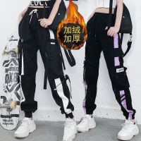 秋冬季加绒加厚工装裤女学生百搭修身运动长裤ins火休闲裤显瘦