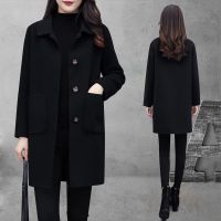 毛呢外套女中长款2021秋冬新款韩版宽松大码女装减龄显瘦呢子大衣