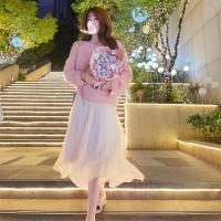 单/套装 秋冬新款ins温柔马海毛针织毛衣半身裙两件套仙女学生