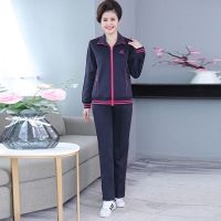 中老年妈妈春秋装休闲运动装中年春秋两件套长袖大码运动套装女装