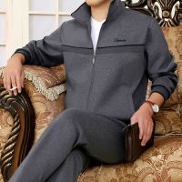 两三件套运动套装男士中老年卫衣运动服外套休闲套装春秋爸爸装冬