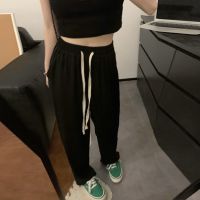 vibe风拖地裤女坠感夏季薄款裤子女宽松百搭潮显瘦直筒休闲裤女