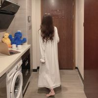 睡衣女春夏季睡裙女宫廷风长袖蕾丝新款韩版可爱公主家居服长裙