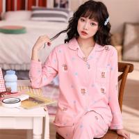 睡衣女秋冬可爱韩版学生套装女秋季棉质春秋家居服女士新款月子服