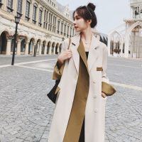 米白色风衣外套女中长款春秋2021年新款休闲英伦风小个子行大衣