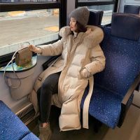 反季白鸭绒网红羽绒服女ins潮2021新长款过膝加厚狐狸毛收腰外套