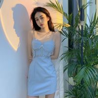 名媛轻奢水钻晚宴礼服吊带裙网红蹦迪修身显瘦辣妹连衣裙女夏