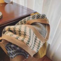 复古风格子毛衣马甲2021年新款秋装韩版宽松外穿v领撞色针织背心