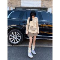 松本可可sbkk 镂空毛衣女早春2021新款慵懒宽松显瘦外穿针织上衣