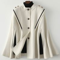 羊毛 双面毛呢外套女春秋新款斗篷名媛穿搭披风大衣