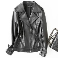 绵羊皮 海宁绵羊皮皮皮衣女短款机车皮夹克韩版显瘦小外套