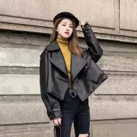 小皮衣外套女短款2021春秋新款韩版潮宽松休闲百搭机车服pu皮夹克