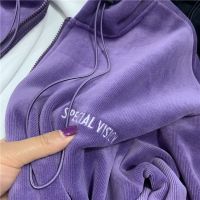 2021秋冬新款韩版卫衣女学生宽松百搭加绒加厚休闲开衫外套ins潮